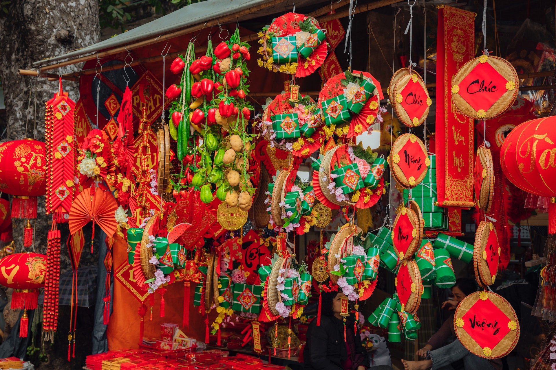 Tet holiday in Vietnam: offering food and ghost money